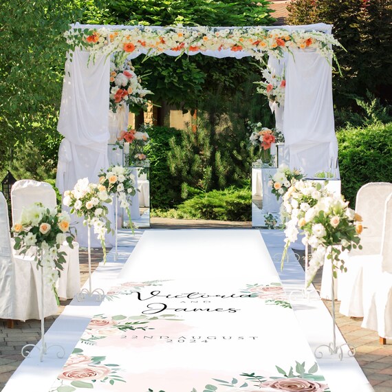 Victoriana Rose Wedding Aisle Runner - Personalised Wedding Aisle Runners