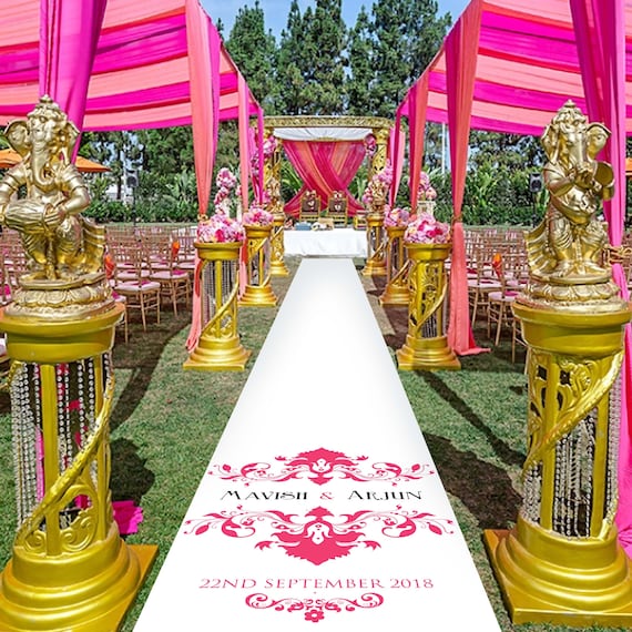 Asian Wedding Aisle Runner - Personalised Wedding Aisle Runners