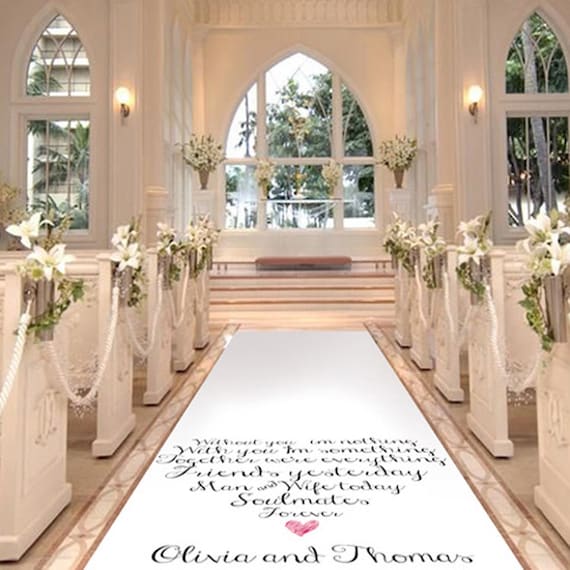 Heart Shaped Wedding Aisle Runner - Personalised Wedding Aisle Runners