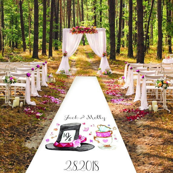 Alice in Wonderland Wedding Aisle Runner- Personalised Wedding Aisle Runners