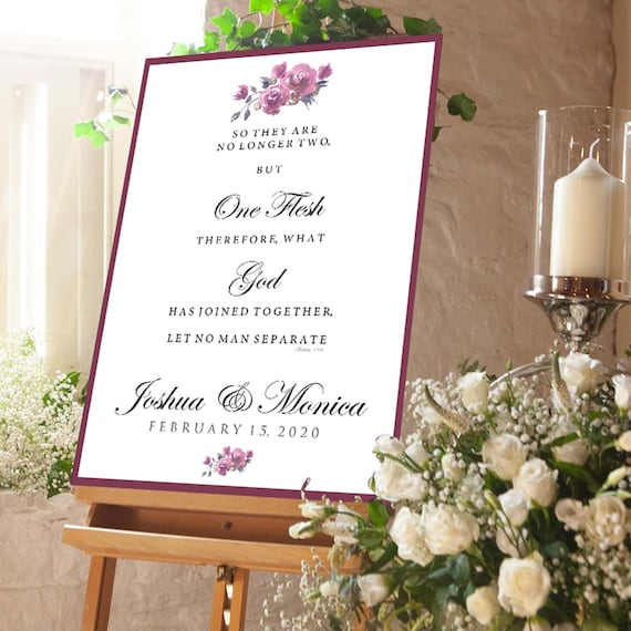 English rose wedding signage