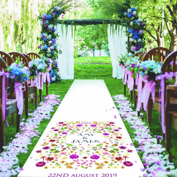 Personalise Wedding Aisle Runner Decoration - Enchanted Garden