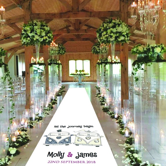 Wedding Floor Runners - Camper van Design -  Personalised Wedding Aisle Runners