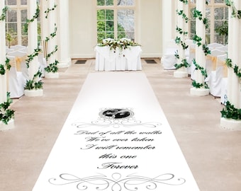 Personalised Wedding Aisle Runner Decoration, Your Name And Date, Vinyl Or Paper, Ceremony, Wedding Venue Decor, Custom, Husband Wife