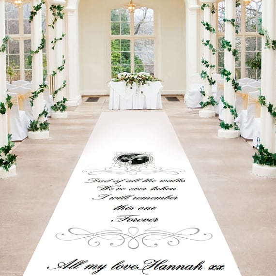 Personalised Wedding Aisle Runner - Wedding Walk With Dad  Personalised Wedding Aisle Runners