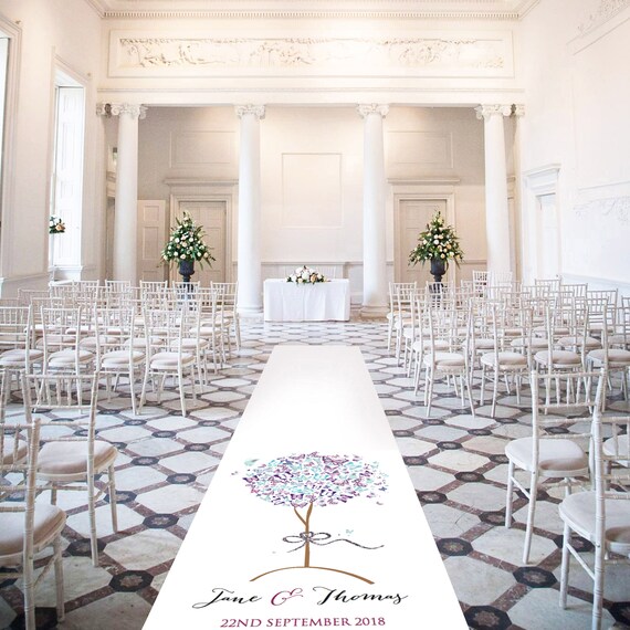 Personalised Runner with Butterfly Tree - Personalised Wedding Aisle Runners