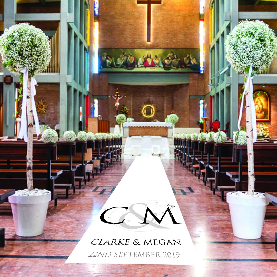 Wedding Aisle Runner Regal Initials Personalised Wedding Aisle Runners