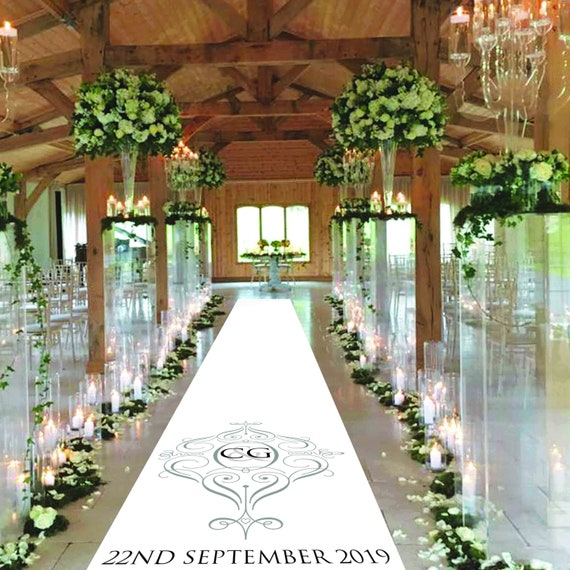 Monogram Wedding Aisle Runner - Classic Design Personalised Wedding Aisle Runners