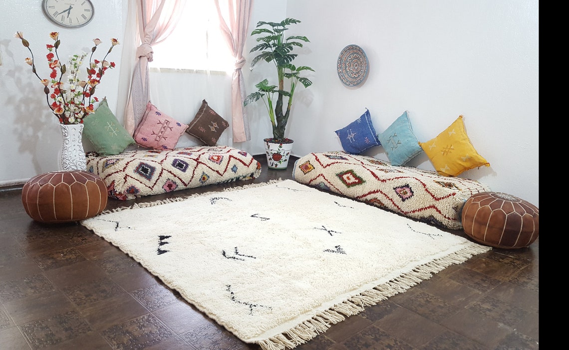 Moroccan Rug Handwoven Wool Carpet , Beni Ourain Rug, Moroccan Carpet ...