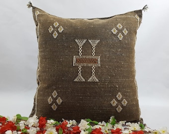 Moroccan Cactus Silk Sabra Vegan Pillow, Vintage Moroccan Cactus Silk Sabra, handmad pillow,home and living,home decor
