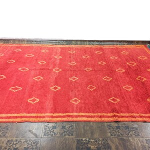 vintage Moroccan Rug, moroccan rug , azilal rug ,vintage boucherouite , berber rug 5 x 8 feet image 3