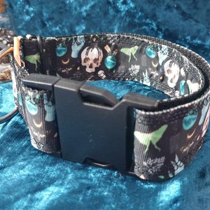 Halloween Spooky Dog Collar Spooky Collar Medium Dog Collar Skull Collar Strong Collar Adjustable collar 15 to 20 inch Witchy Dog