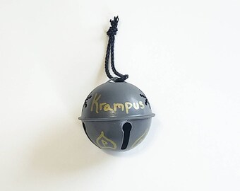 Krampus Bell, Metal Krampus Ornament, Metal Jingle Bell, Naughty List, Evil Santa Gift, White Elephant Gift, Christmas Ornaments Decorations