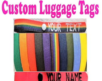 Custom Embroidered Luggage/Gear/Bag tags 10 colors to choose from
