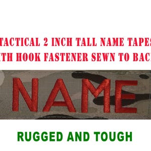 Tactical Embroidered Name Tape, 2 inch with Hook Fastener