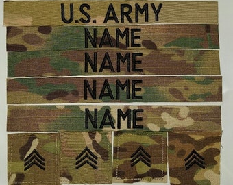 11 peice US ARMY SCORPION ocp name and rank with hook fastener