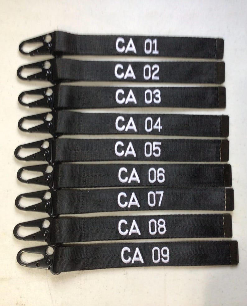 Custom Embroidered Sling Clip Luggage/gear Tags 1 X 8 Inches Heavy Duty ...