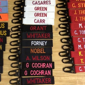 Heavy Duty  metal Sling Clip Gear Tag  Embroidered 1 side