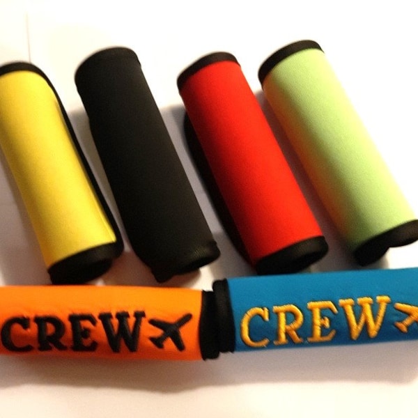 Crew luggage handle wrap with CREW and JET Name optional EMBROIDERED