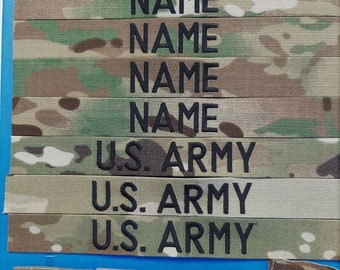 14 peice US ARMY SCORPION ocp names and ranks and flags with hook fastener