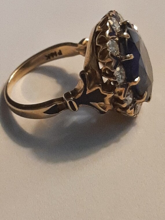 Ladies Sapphire and diamond 14k ring - image 7