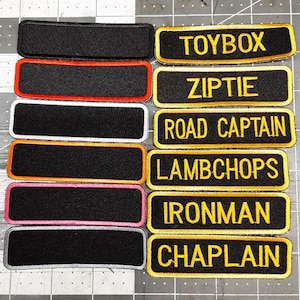 Biker Name or Text patch sew  1 x 3.5 inch