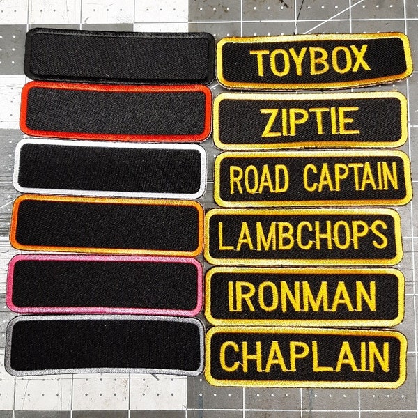 Biker Name or Text patch sew or iron on 1 x 3.5 inch