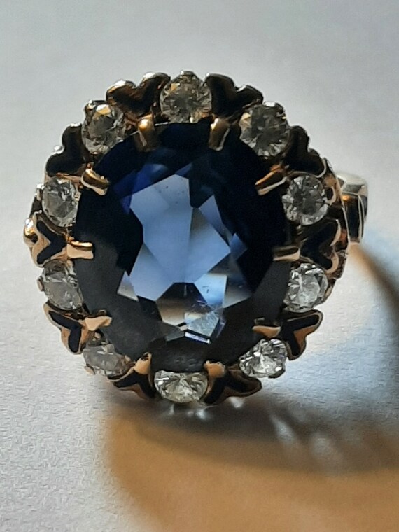 Ladies Sapphire and diamond 14k ring - image 5