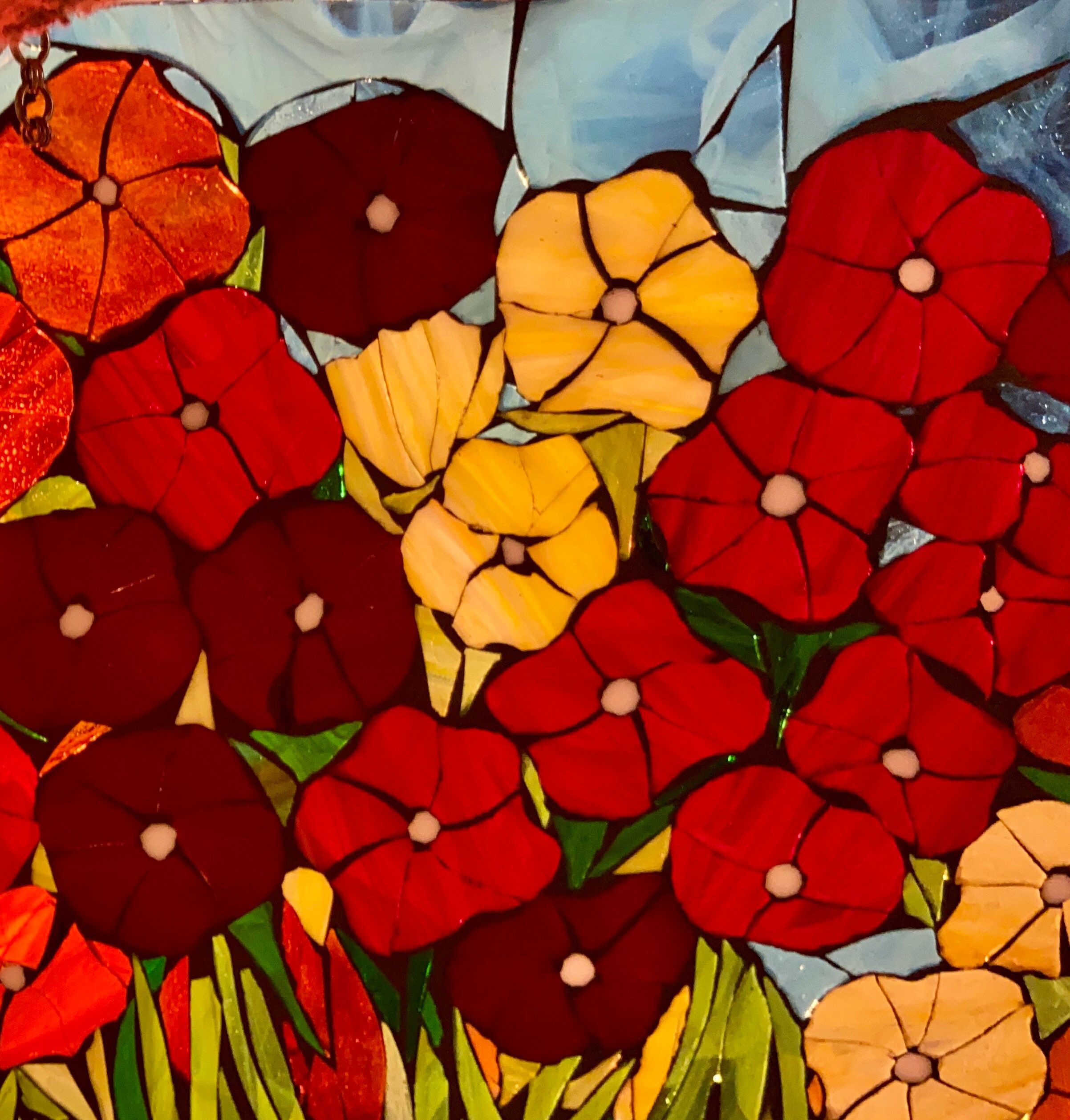 Poppy Window, Poppy Mosaic, Stained Glass Window, Flower Art, Poppy Art