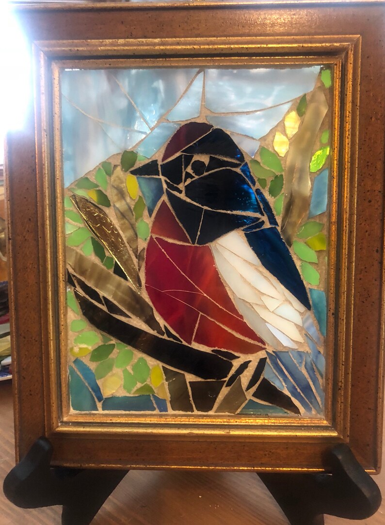 Custom Order. Chickadee Robin Finch and Hummingbird Stained Etsy