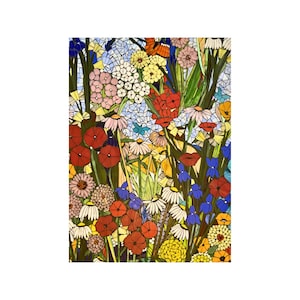 Stained Glass Mosaic Panel, Large Floral Art, Custom Wall Installation