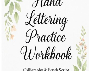 Handlettering Arbeitsbuch | Kalligraphie Übungsblätter | Druckbare PDF-Sofortdownload