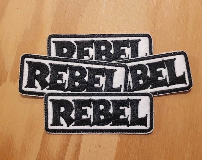 Rebel handmade embroidered sew on patch