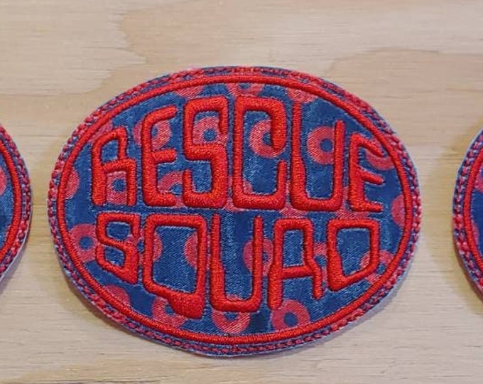 Handmade Rescue Squad patch inspired by Trey getting stuck up on New Year's Eve at MSG Phish fan art YEMSG NYE patches embroidered