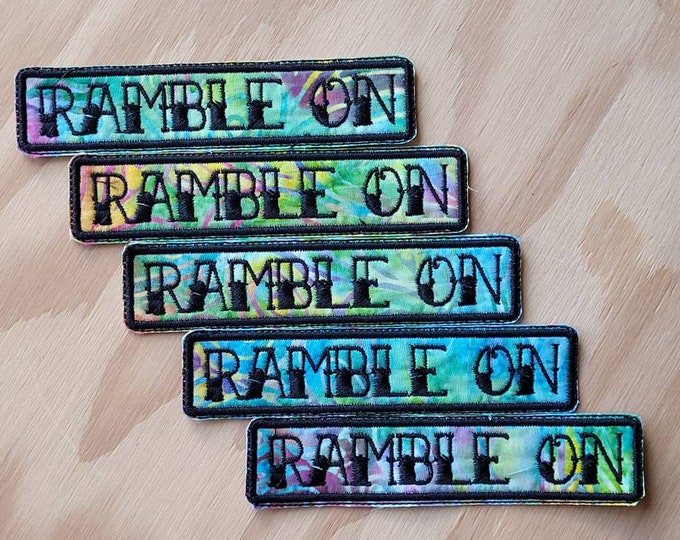 Ramble On handmade embroidered sew on patch