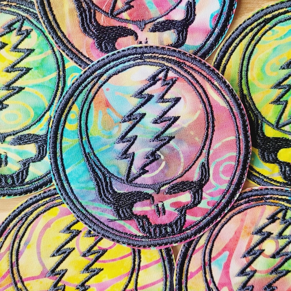 3" round handmade embroidered sew on patches