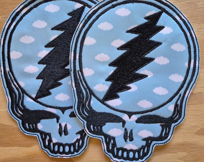 Head In The Clouds Large handmade embroidered sew on patch