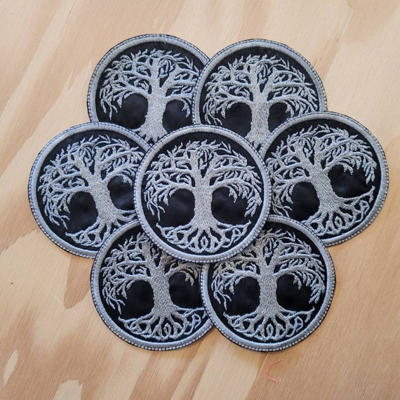 Handmade Embroidered Tree Patches Handmade Embroidered Tree Patches