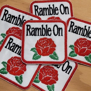 Ramble On Rose Embroidered Patch - Handmade Sew On Applique (2x2 inches)