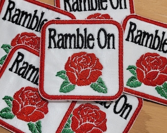 Ramble On Rose Embroidered Patch - Handmade Sew On Applique (2x2 inches)