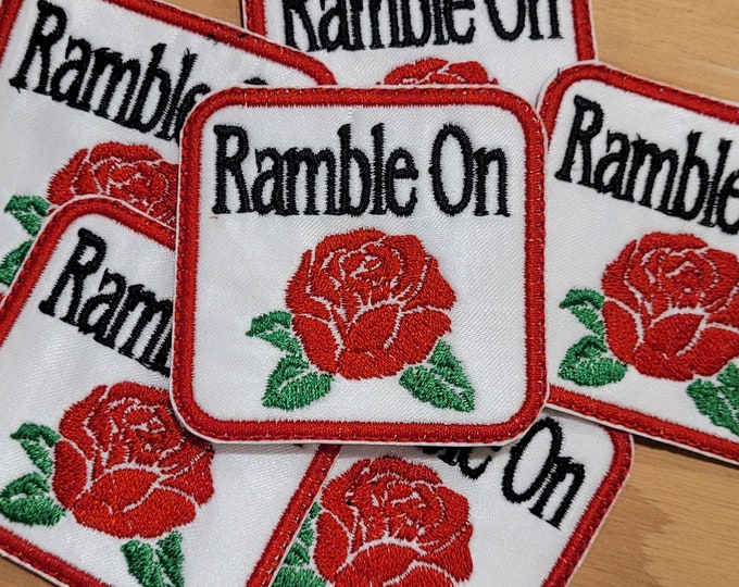 Ramble On handmade embroidered sew on patch 2 inches x 2 inches