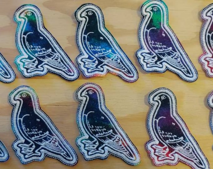 Pigeon handmade embroidered sew on patch