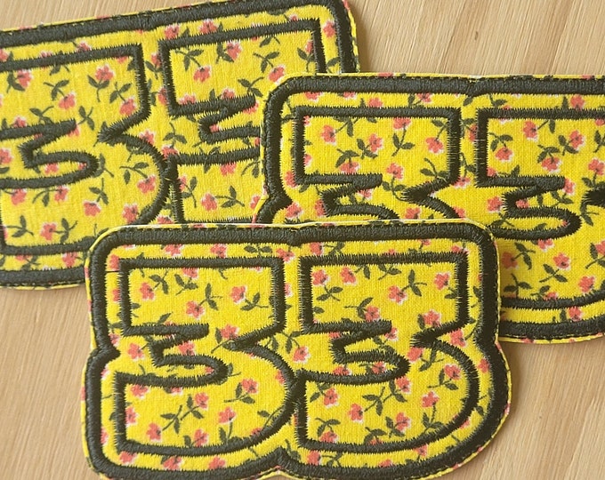 33 red daisy handmade sew on patch.  Billy Strings fan art patch