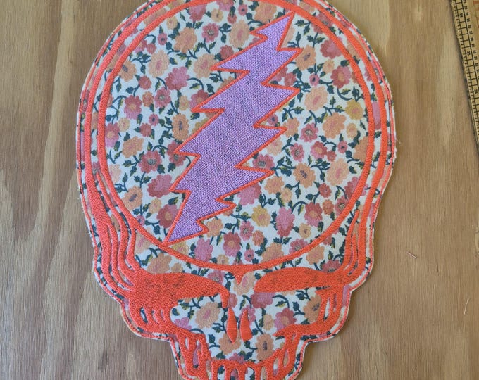 Extra Large 8" x 10.5" handmade embroidered sew on patch