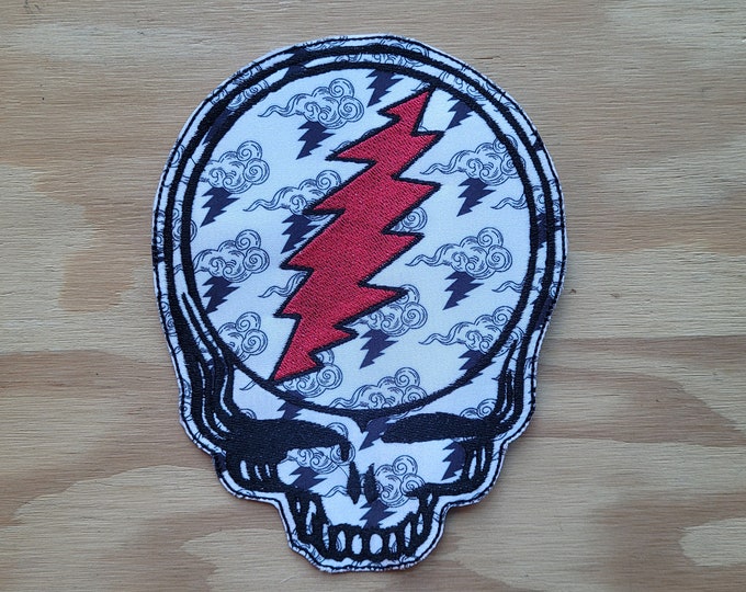 Large handmade embroidered sew on patch