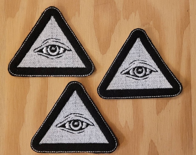 I'll be watching you.  Handmade sew on  patch Embroidered patches Eye of Horus Eye of Providence Eye of God Mason Symbol Dollar Bill 3rd eye