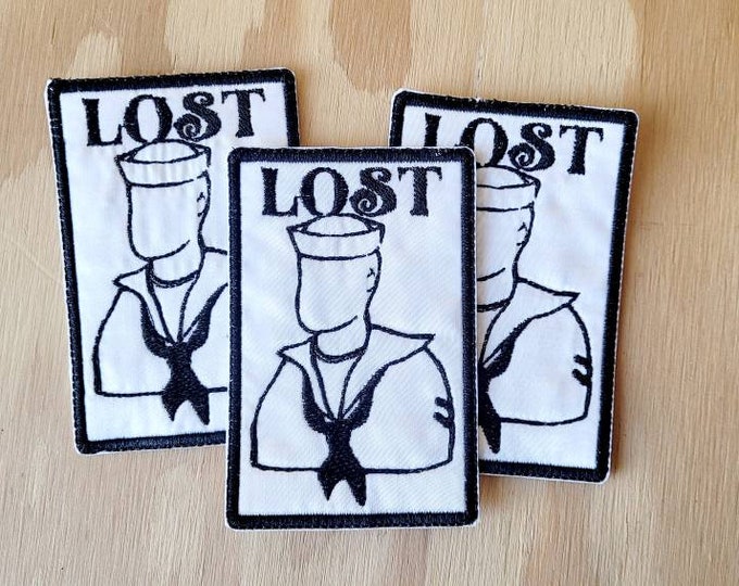 Lost Sailor handmade embroidered sew on patch