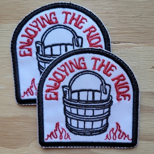 Enjoying The Ride handmade embroidered sew on patch