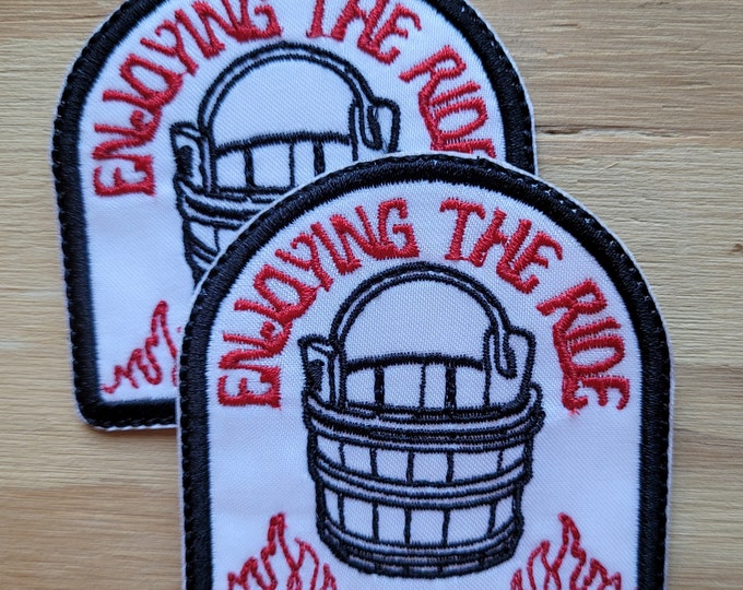 Enjoying The Ride handmade embroidered sew on patch
