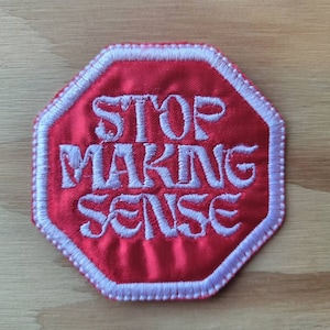 Stop Making Sense handmade sew on embroidered patch Talking Heads fan art patches